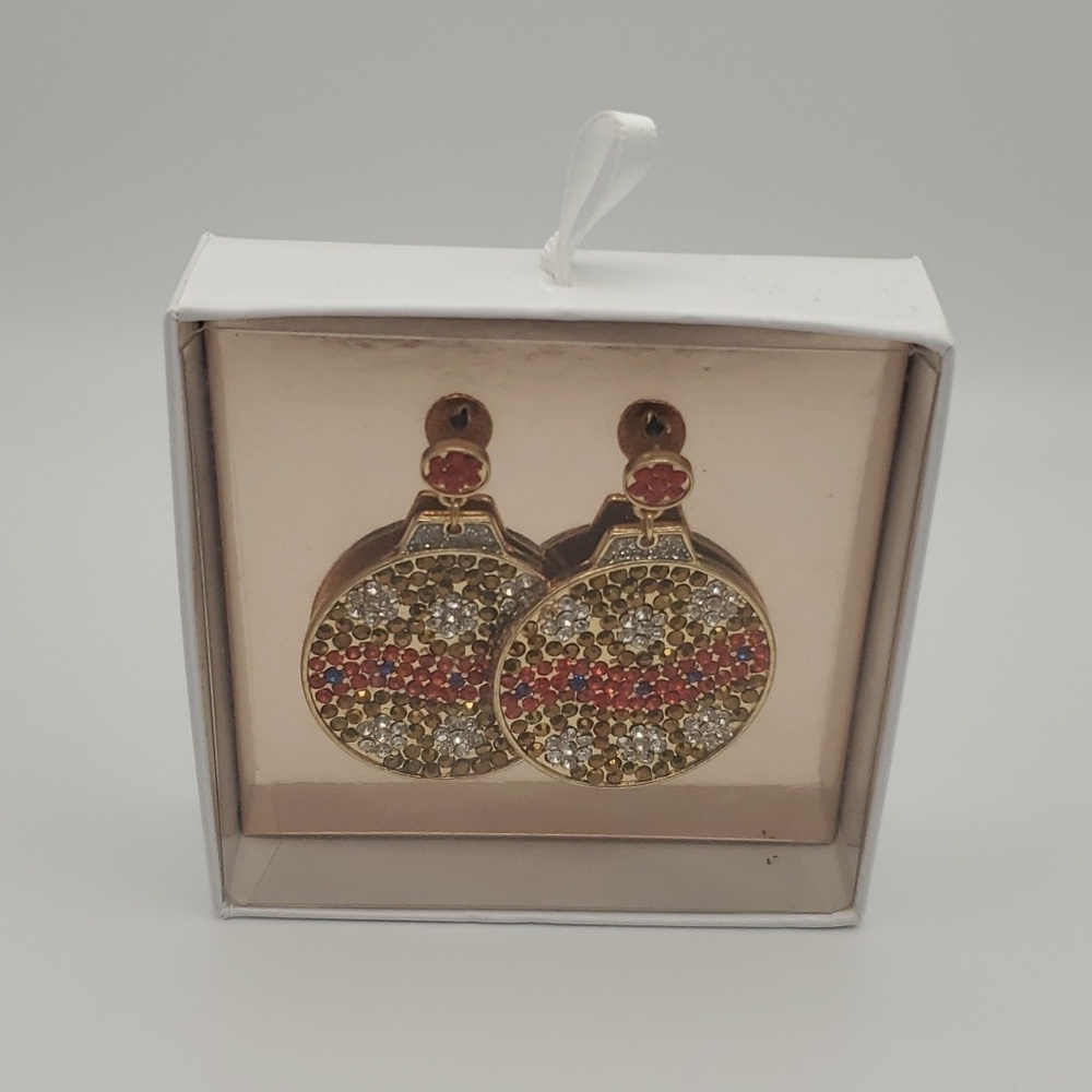 NWT Rhinestone Ornament Christmas Earrings - Picture 3 of 6